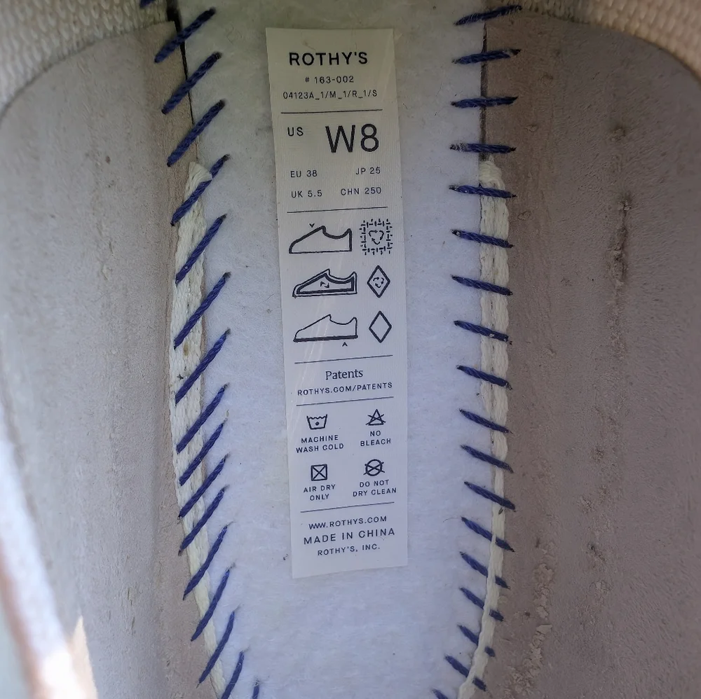 Rothy's The Lug Loafer Merino Wool Slip On Shoe Chunky Sole Ivory Cream Size 8 - Picture 6 of 6